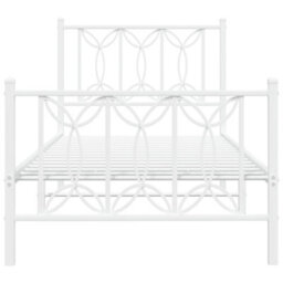 Berkfield Metal Bed Frame Without Mattress With Footboard White 75X190Cm - thumbnail 4