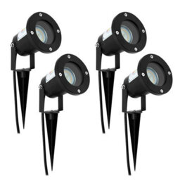 Wondlumi 4 X Garden Spike Lights, Upgraded Gu 10 Spot Light Mains Powered 240 V Landscape Spotlights Ip 65 Waterproof Outdoor