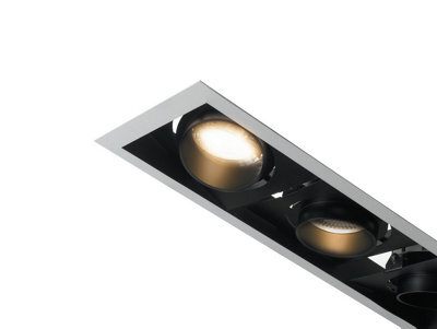 Luminosa Lighting Luminosa Apollo Integrated Led Triple Recessed Downlight Adjustable, White Black, 3000K