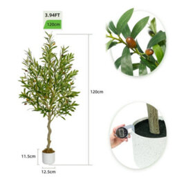 Artificial Olive Tree W/plastic Planter And Artificial Moss For House Office 120 Cm - thumbnail 2