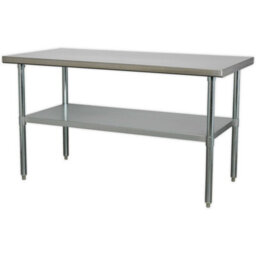 1.5M Stainless Steel Work Bench With Adjustable Shelf For Kitchen And Workshop Use - thumbnail 3