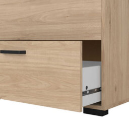 Wyld Haus Stuttgart 5-Drawer Chest - Natural Oak With Black Metal Handles - thumbnail 4