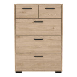 Wyld Haus Stuttgart 5-Drawer Chest - Natural Oak With Black Metal Handles - thumbnail 5