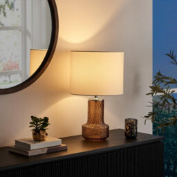 Furniturebox Uk Amber Orange Glass Table Lamp - thumbnail 3