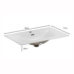 Heze Furniture Talia Casella Bathroom Cabinet Vanity Set 80 Cm With Basin And Tall Unit - Casella Oak - thumbnail 8