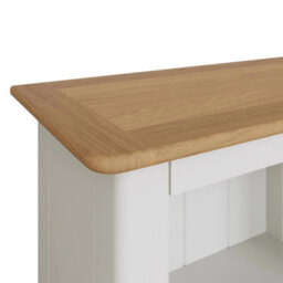 Linen Cream 3 Tier Oak Veneer Bookcase Assembled Display Storage Unit - thumbnail 3