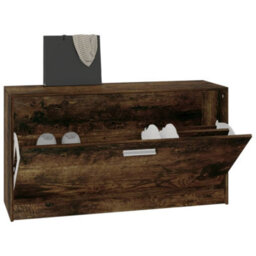 Berkfield Shoe Bench Smoked Oak 80X24X45 Cm Engineered Wood - thumbnail 4