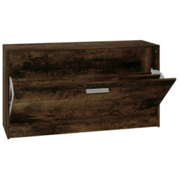Berkfield Shoe Bench Smoked Oak 80X24X45 Cm Engineered Wood - thumbnail 6