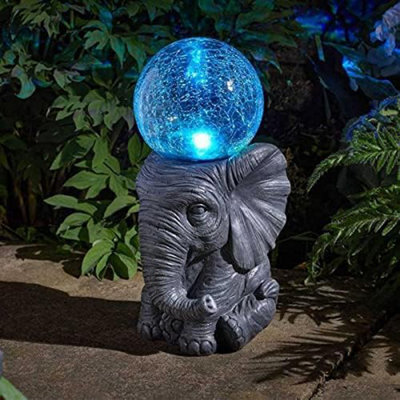 Marco Paul Solar Powered Colour Changing Led Elephant Garden Ornament - image 1