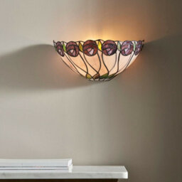 Tiffany Glass Wall Light Cream & Mackintosh Rose Shade Interior Sconce I00248 - thumbnail 5