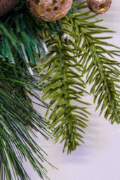 Christmas Tree World 50Cm Decorated Mixed Pine Wreath With Bronze & Copper Baubles - thumbnail 6