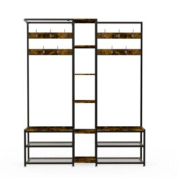 Hall Tree With Shoe Storage Bench Corner Display Open Shelves Bedroom - thumbnail 1