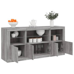 Berkfield Sideboard With Led Lights Grey Sonoma 142.5X37X67 Cm - thumbnail 4