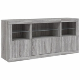 Berkfield Sideboard With Led Lights Grey Sonoma 142.5X37X67 Cm - thumbnail 5