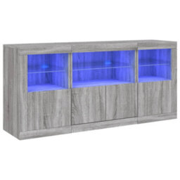 Berkfield Sideboard With Led Lights Grey Sonoma 142.5X37X67 Cm - thumbnail 2