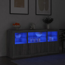 Berkfield Sideboard With Led Lights Grey Sonoma 142.5X37X67 Cm - thumbnail 1