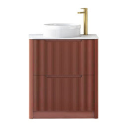 Royal Bathrooms Avenza 600mm Terracotta Clay Floor Standing Countertop Bathroom Vanity Unit 2 Drawer With Round Basin - thumbnail 6