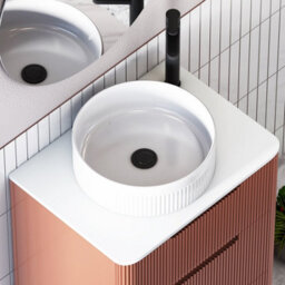 Royal Bathrooms Avenza 600mm Terracotta Clay Floor Standing Countertop Bathroom Vanity Unit 2 Drawer With Round Basin - thumbnail 7