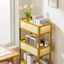 3-Tier Mobile Trolley Storage Rack Organizer Holder Bookshelf Cart W/ Wheels - thumbnail 4