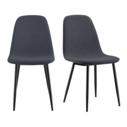 Set Of 2 Charcoal Blue Dining Chairs Kitchen Side Chairs - thumbnail 1