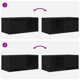 Berkfield Tv Cabinet Black Oak 60X31X25.5 Cm Engineered Wood - thumbnail 9