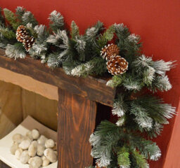 Snowtime Frosted Glacier Christmas Garland Decoration - Snowy With Cones - 270Cm X 25Cm - thumbnail 3