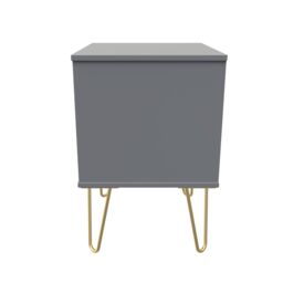 Linear Ready Assembled Matt Dark Grey 2 Drawer Wide Bedside Chest (H)505mm (W)395mm (D)415mm - thumbnail 6