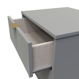 Linear Ready Assembled Matt Dark Grey 2 Drawer Wide Bedside Chest (H)505mm (W)395mm (D)415mm - thumbnail 5