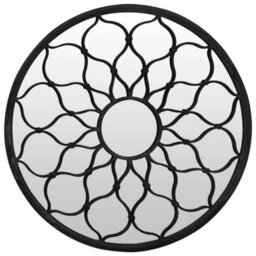 Berkfield Garden Mirror Black 40X3 Cm Iron Round For Outdoor Use - thumbnail 2
