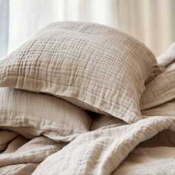 Where Saints Go Ltd Duvet Cover & Pillowcase Set - Natural Stone - Muslin Cotton - Single - thumbnail 5