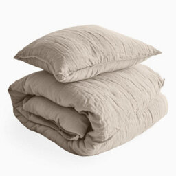Where Saints Go Ltd Duvet Cover & Pillowcase Set - Natural Stone - Muslin Cotton - Single - thumbnail 6