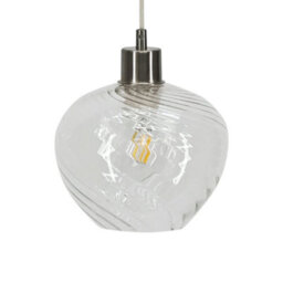 First Choice Lighting Bradson - Clear Swirl Glass With Satin Nickel Pendant Fitting - thumbnail 7