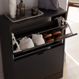 Lassic Vida Designs 2 Drawer Black Shoe Cabinet - Fsc Certified - thumbnail 6