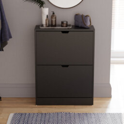 Lassic Vida Designs 2 Drawer Black Shoe Cabinet - Fsc Certified - thumbnail 2