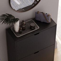 Lassic Vida Designs 2 Drawer Black Shoe Cabinet - Fsc Certified - thumbnail 4