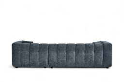 Large Tufted Chenille L Shaped Blue Corner Sofa Lugano With Right Hand Chaise - Room Delivery - thumbnail 4