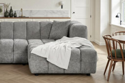 Large Tufted Chenille L Shaped Blue Corner Sofa Lugano With Right Hand Chaise - Room Delivery - thumbnail 5