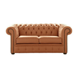 Chesterfield 2 Seater Shelly Saddle Leather Sofa Settee Bespoke In Classic Style - thumbnail 1