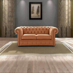Chesterfield 2 Seater Shelly Saddle Leather Sofa Settee Bespoke In Classic Style - thumbnail 2