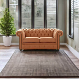 Chesterfield 2 Seater Shelly Saddle Leather Sofa Settee Bespoke In Classic Style - thumbnail 3