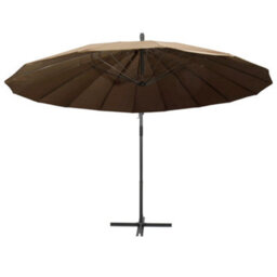 Berkfield Hanging Parasol Taupe 3 M Aluminium Pole - thumbnail 3