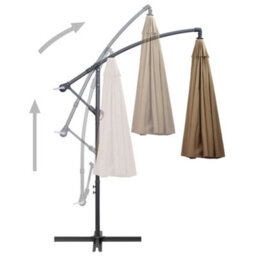Berkfield Hanging Parasol Taupe 3 M Aluminium Pole - thumbnail 4