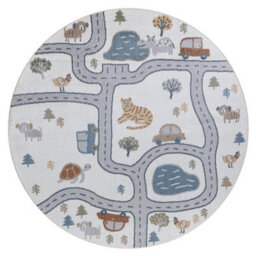 RugsX Carpet Bono 8283 Circle Street, Animals Cream / Light Grey  Circle 160 Cm - thumbnail 3