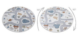 RugsX Carpet Bono 8283 Circle Street, Animals Cream / Light Grey  Circle 160 Cm - thumbnail 2