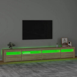 Berkfield Tv Cabinet With Led Lights Sonoma Oak 270X35X40 Cm - thumbnail 4