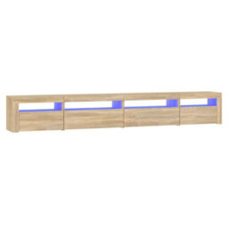 Berkfield Tv Cabinet With Led Lights Sonoma Oak 270X35X40 Cm - thumbnail 2