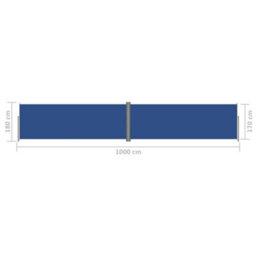 Berkfield Retractable Side Awning Blue 180X1000 Cm - thumbnail 8