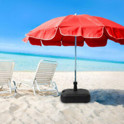 Black Adjustable Parasol Base, Fillable With Water Or Sand, Waterproof And Durable For Outdoor Use - thumbnail 2