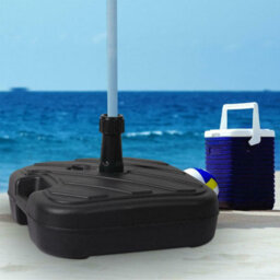 Black Adjustable Parasol Base, Fillable With Water Or Sand, Waterproof And Durable For Outdoor Use - thumbnail 3