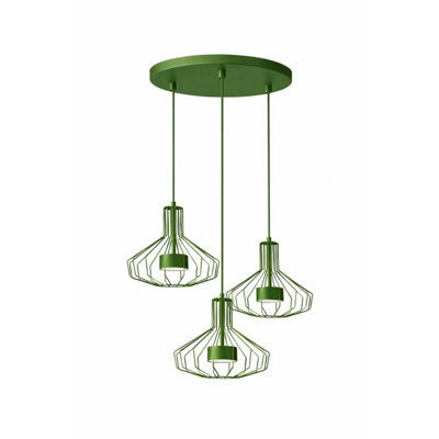 Luminosa Lighting Luminosa Axia Cluster Pendant Ceiling Light Green 3X Gx53 - image 1